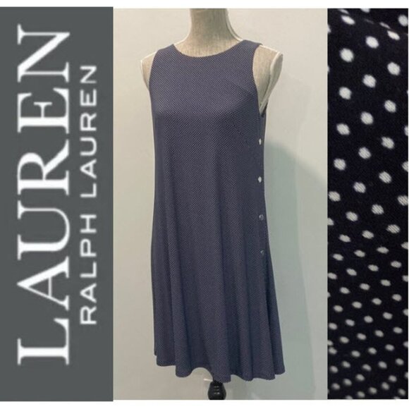 Lauren Ralph Lauren Navy Patterned Dress - Picture 1 of 16